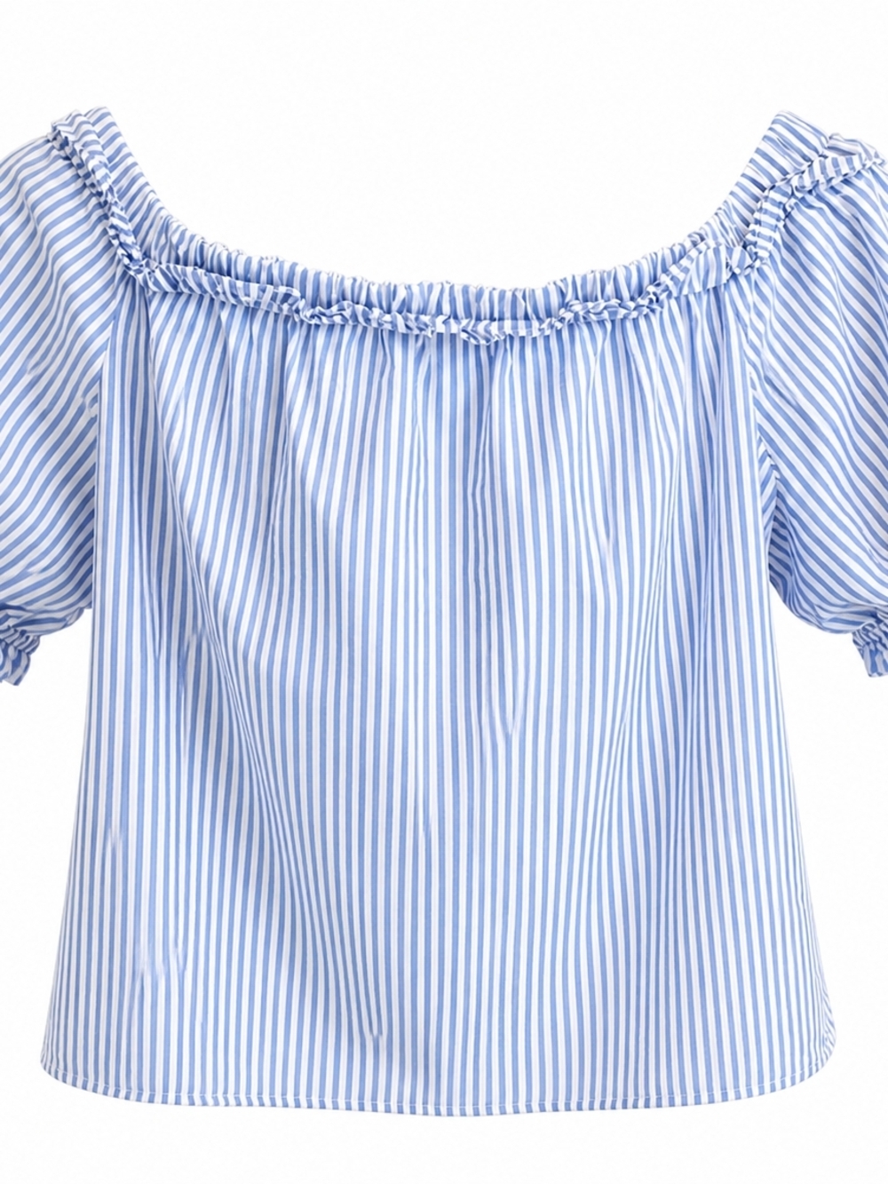Vineyard Vines Blue and White Striped Off-Shoulder Top